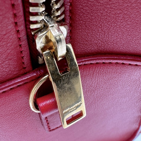 YVES SAINT LAURENT Red Matelasse Quilted Cabas Monogram YSL Leather - Picture 14 of 16